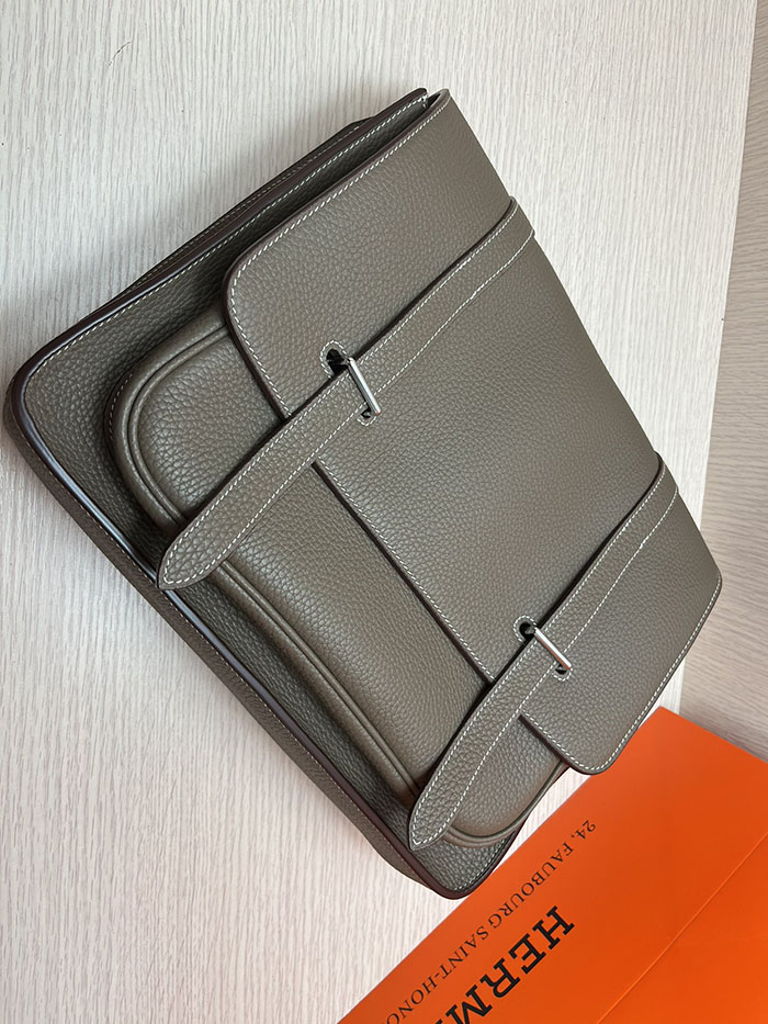 メンズバッグ 人気 HERMES スティーブ・ブザス 35 エトゥープ トリヨンクレマンス シルバー金具 26210496 エルメス メンズバッグ 安い - 画像 (3)