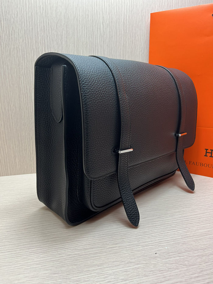 メンズバッグ 人気 HERMES スティーブ・ブザス 35 黒 ブラック トリヨンクレマンス シルバー金具 26210497 エルメス メンズバッグ 新作 - 画像 (9)