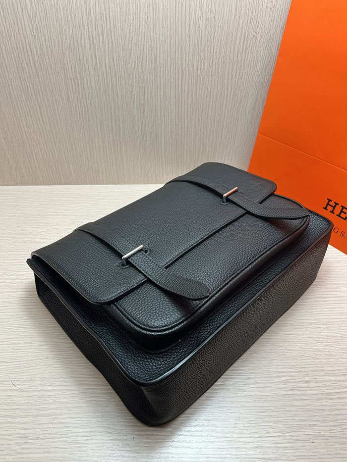 メンズバッグ 人気 HERMES スティーブ・ブザス 35 黒 ブラック トリヨンクレマンス シルバー金具 26210497 エルメス メンズバッグ 新作 - 画像 (6)