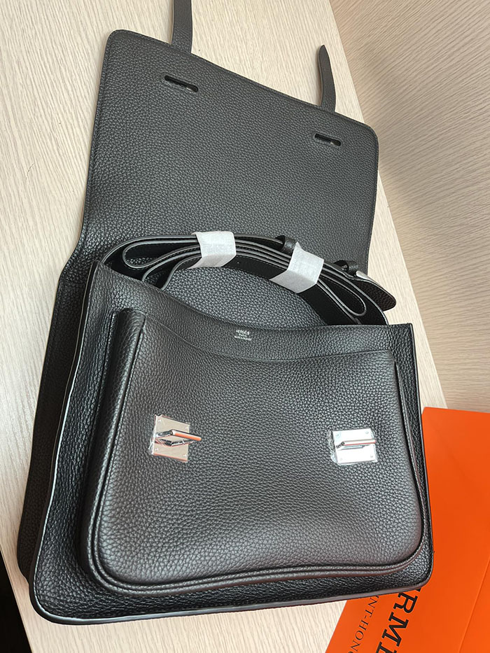 メンズバッグ 人気 HERMES スティーブ・ブザス 35 黒 ブラック トリヨンクレマンス シルバー金具 26210497 エルメス メンズバッグ 新作 - 画像 (5)