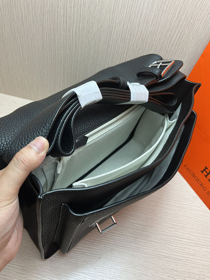 メンズバッグ 人気 HERMES スティーブ・ブザス 35 黒 ブラック トリヨンクレマンス シルバー金具 26210497 エルメス メンズバッグ 新作 - 画像 (4)