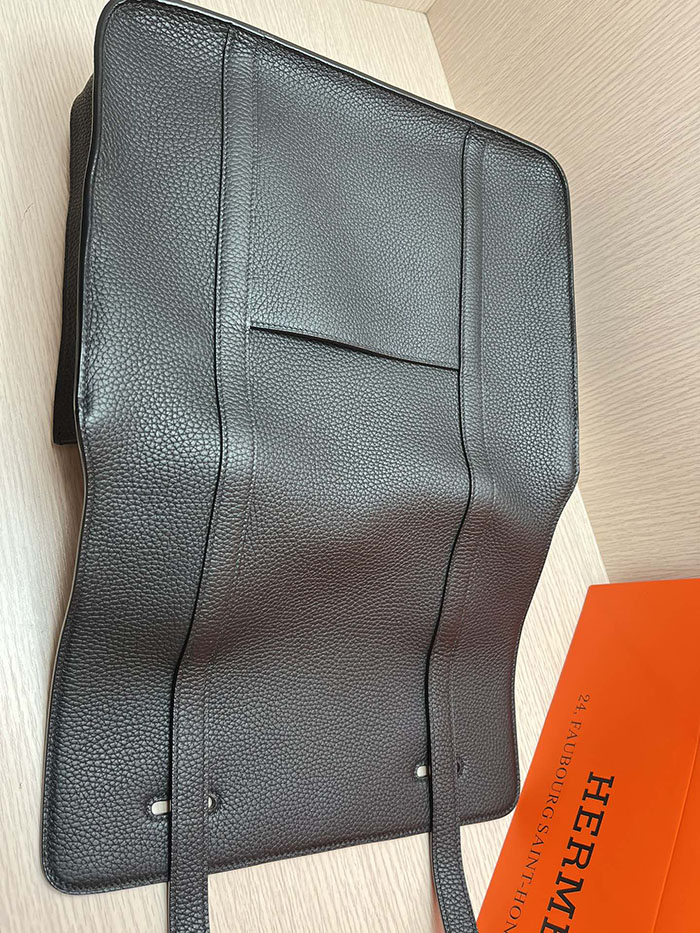 メンズバッグ 人気 HERMES スティーブ・ブザス 35 黒 ブラック トリヨンクレマンス シルバー金具 26210497 エルメス メンズバッグ 新作 - 画像 (3)