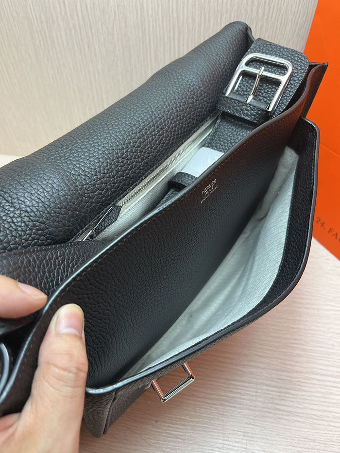 メンズバッグ 人気 HERMES スティーブ・ブザス 35 黒 ブラック トリヨンクレマンス シルバー金具 26210497 エルメス メンズバッグ 新作 - 画像 (2)
