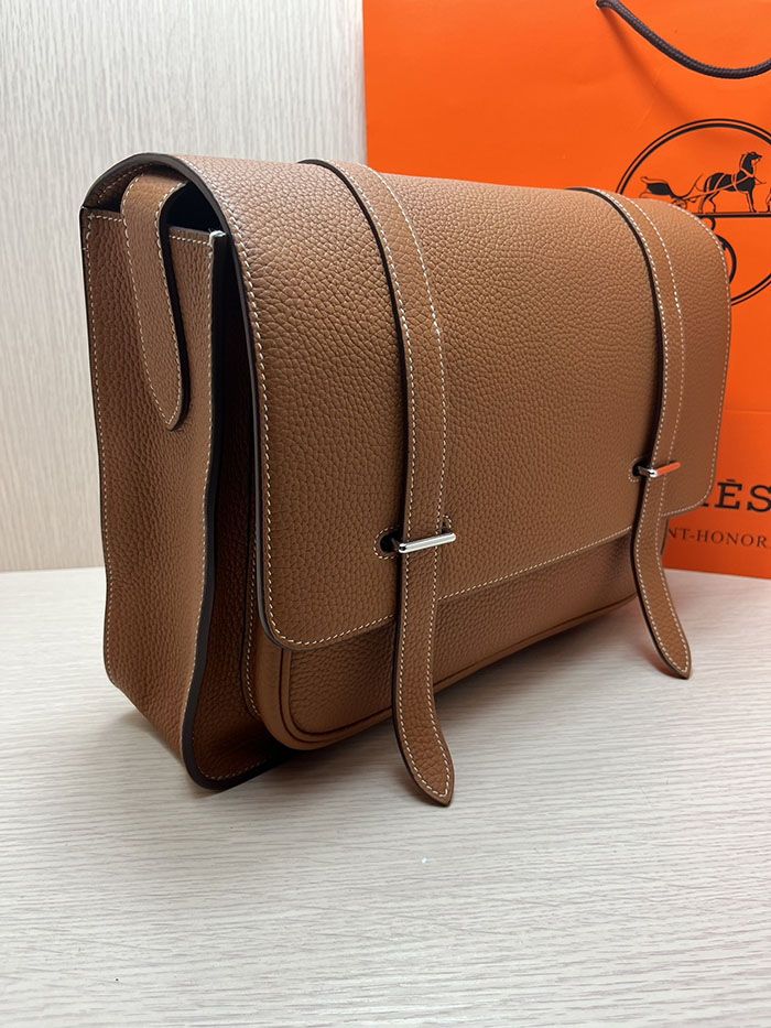 メンズバッグ 人気 HERMES スティーブ・ブザス 35 ゴールド トリヨンクレマンス シルバー金具 26210498 エルメスメンズバッグランキング - 画像 (9)
