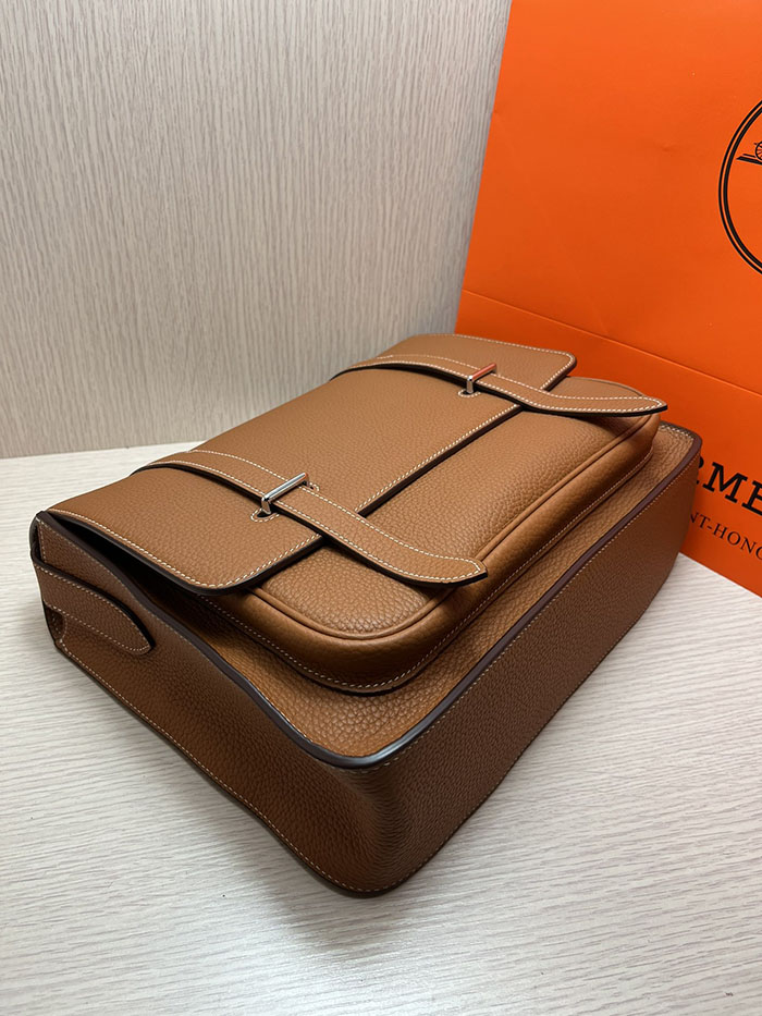 メンズバッグ 人気 HERMES スティーブ・ブザス 35 ゴールド トリヨンクレマンス シルバー金具 26210498 エルメスメンズバッグランキング - 画像 (7)