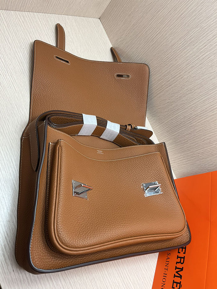 メンズバッグ 人気 HERMES スティーブ・ブザス 35 ゴールド トリヨンクレマンス シルバー金具 26210498 エルメスメンズバッグランキング - 画像 (6)
