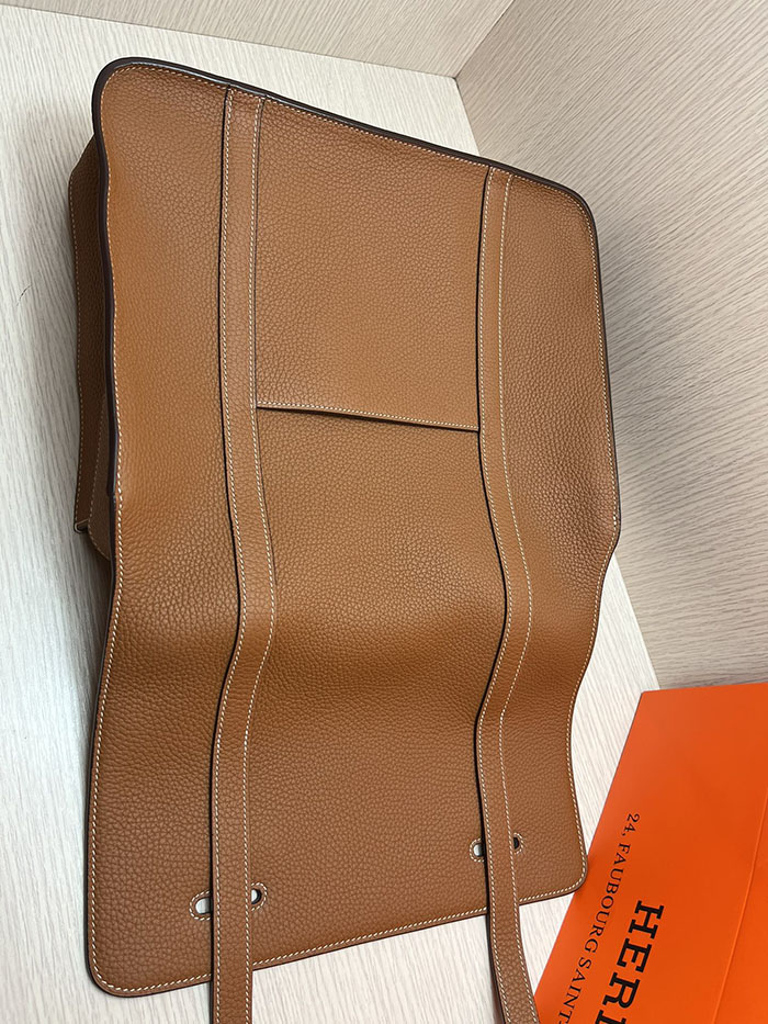 メンズバッグ 人気 HERMES スティーブ・ブザス 35 ゴールド トリヨンクレマンス シルバー金具 26210498 エルメスメンズバッグランキング - 画像 (5)