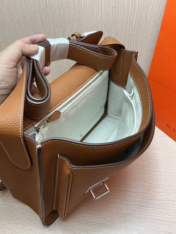 メンズバッグ 人気 HERMES スティーブ・ブザス 35 ゴールド トリヨンクレマンス シルバー金具 26210498 エルメスメンズバッグランキング - 画像 (4)