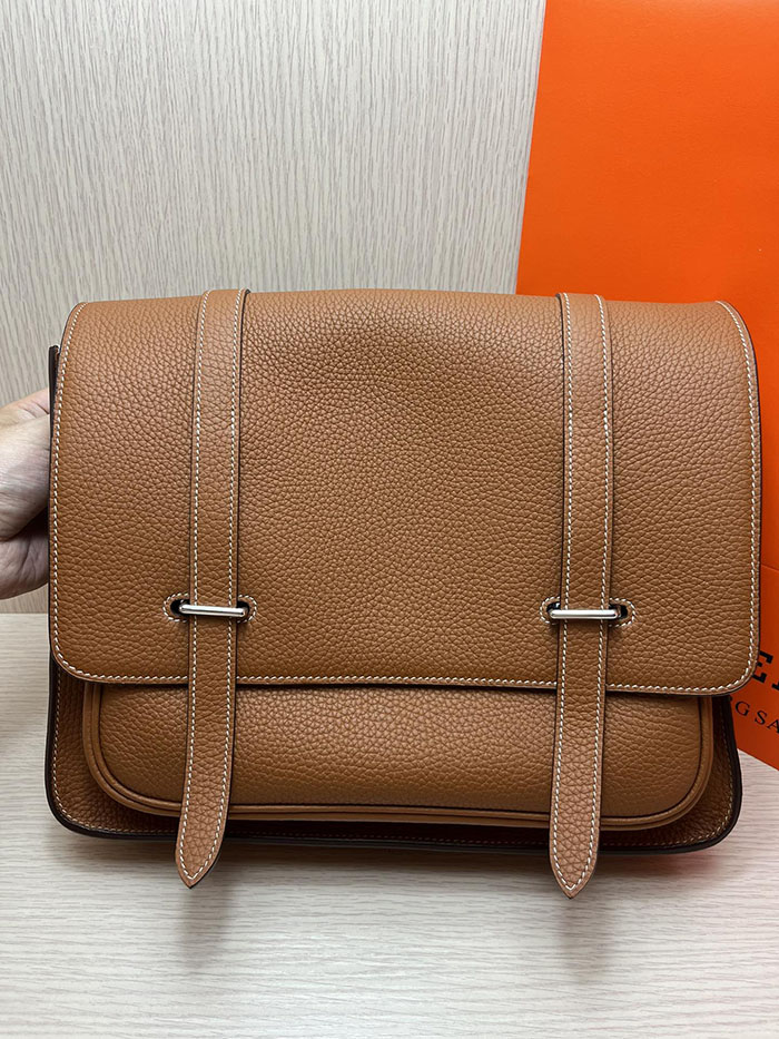 メンズバッグ 人気 HERMES スティーブ・ブザス 35 ゴールド トリヨンクレマンス シルバー金具 26210498 エルメスメンズバッグランキング - 画像 (2)