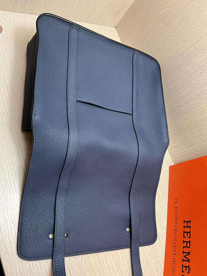 メンズバッグ 人気 HERMES スティーブ・ブザス 35 ブルーロイヤル トリヨンクレマンス シルバー金具 26210499 エルメス メンズ ショルダーバッグ - 画像 (5)