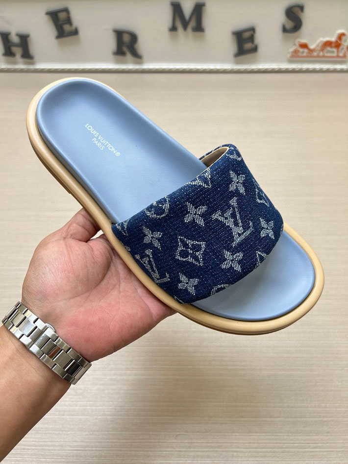 メンズ・レディース兼用 ルイヴィトン LV マイアミ ミュール サンダル ウォーターフロント ライン 2629642 ルイヴィトン 靴 デニム - 画像 (2)