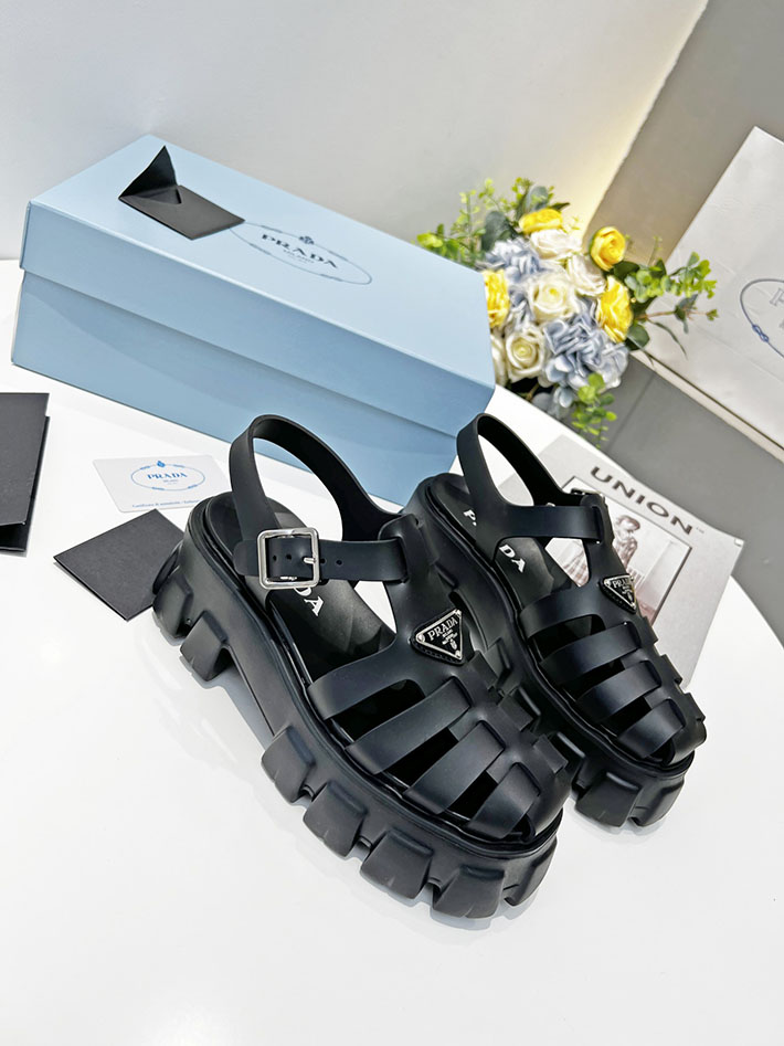 レディース 最高級プラダスーパーコピー PRADA モノリス ラバー サンダル 1X853M EVA ビーチサンダル 2629794 プラダ 厚底 サンダル レディース - 画像 (4)