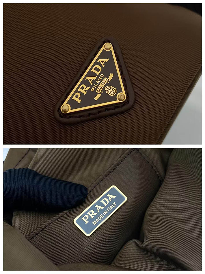 プラダ バッグ レディース PRADA プチ サック ノワール Re-Nylon xナッパレザー ミニバケットバッグ 1BE088_RUKW_F0046 プラダ 巾着バッグ ナイロン - 画像 (2)