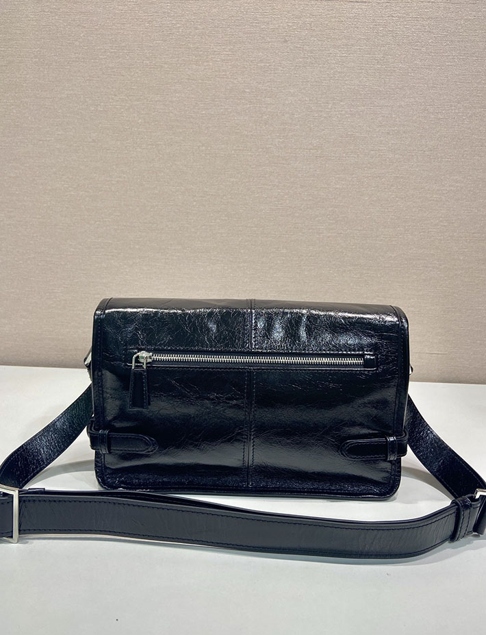 プラダ バッグ メンズ 新作 PRADA ソフトルックスレザー ショルダーバッグ ブラック 2VD073_2CYR_F0002 プラダ バッグ メンズ ショルダー - 画像 (7)