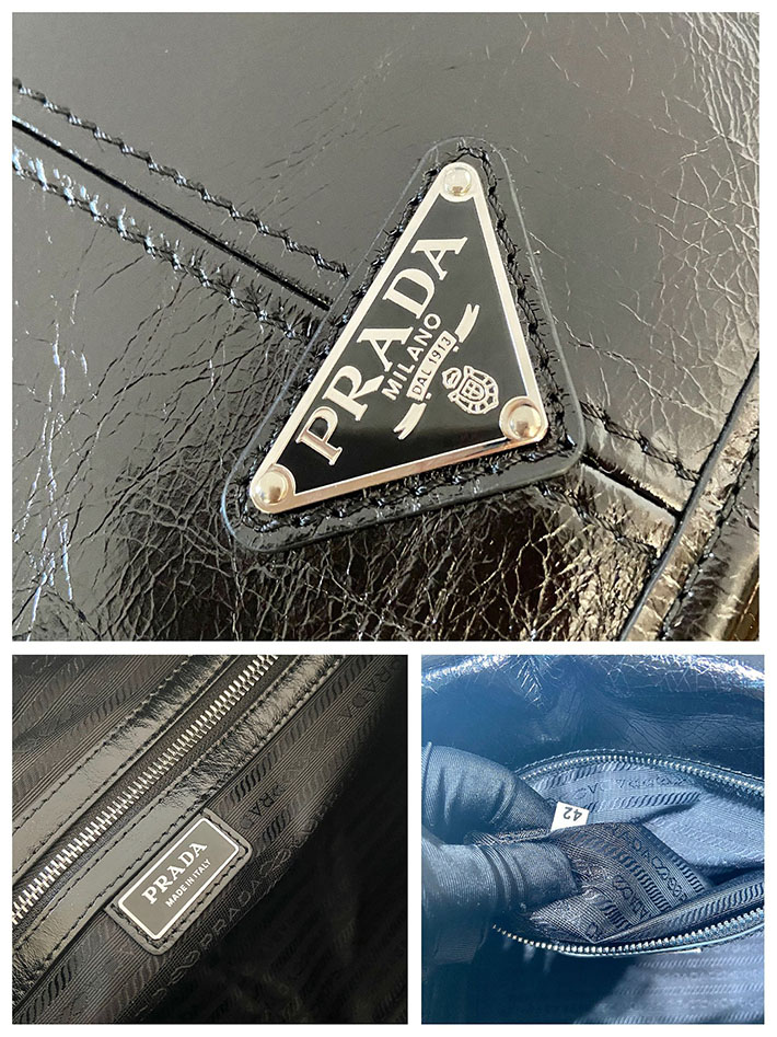 プラダ バッグ メンズ 新作 PRADA ソフトルックスレザー ショルダーバッグ ブラック 2VD073_2CYR_F0002 プラダ バッグ メンズ ショルダー - 画像 (2)