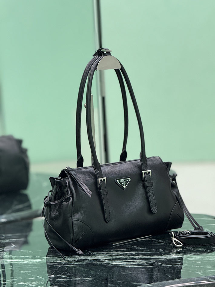 プラダ バッグ レディース PRADA ボニー アンティーク加工レザー ミディアム トートバッグ ブラック 1BG628_2HF2_F0002 レディース プラダ バッグ 人気 - 画像 (9)