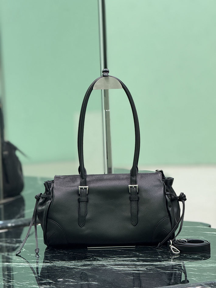 プラダ バッグ レディース PRADA ボニー アンティーク加工レザー ミディアム トートバッグ ブラック 1BG628_2HF2_F0002 レディース プラダ バッグ 人気 - 画像 (8)