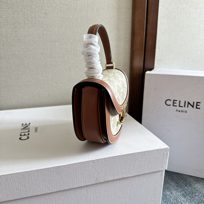 最高級セリーヌスーパーコピー CELINE ミニ ブザス クレア トリオンフキャンバス&カーフスキン ナチュラル/タン 2629907 セリーヌ バッグ トリオンフ - 画像 (8)