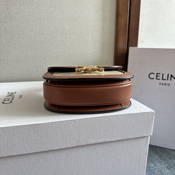 最高級セリーヌスーパーコピー CELINE ミニ ブザス クレア トリオンフキャンバス&カーフスキン ナチュラル/タン 2629907 セリーヌ バッグ トリオンフ - 画像 (6)