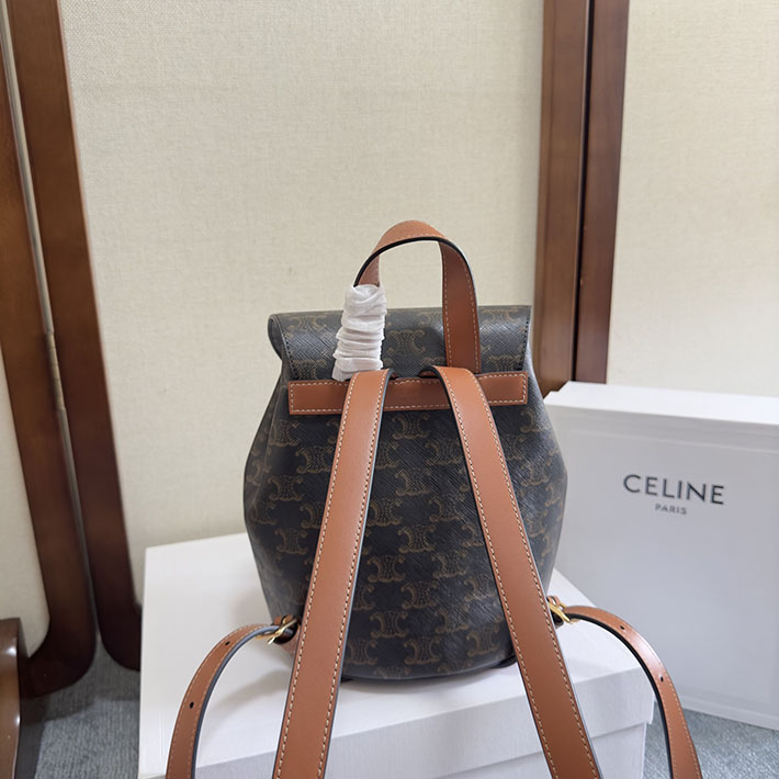 最高級セリーヌスーパーコピー CELINE ボニー バックパック トリオンフキャンバス タン 118702CAS.04LU CELINE リュック レディース - 画像 (7)
