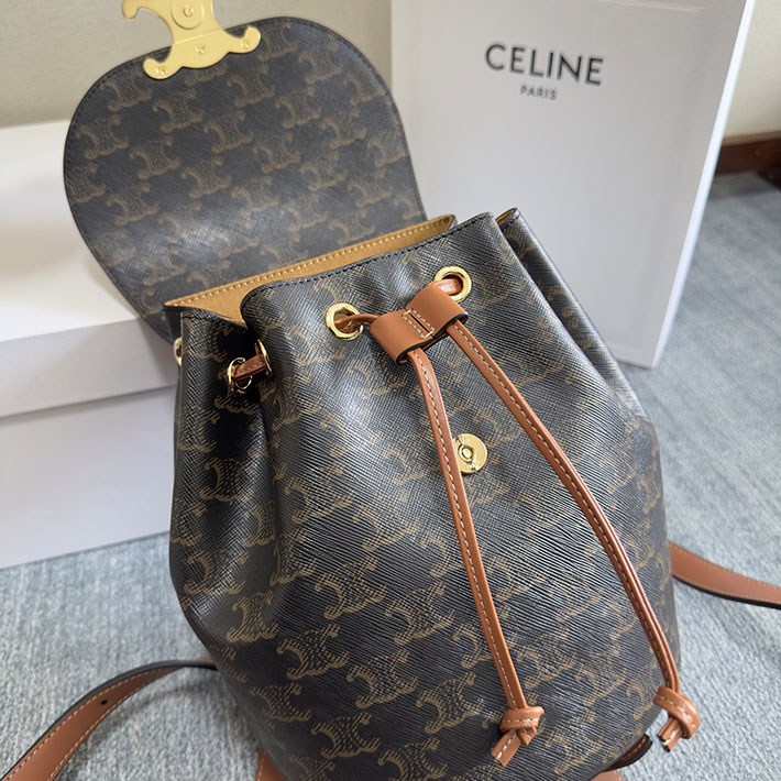 最高級セリーヌスーパーコピー CELINE ボニー バックパック トリオンフキャンバス タン 118702CAS.04LU CELINE リュック レディース - 画像 (4)