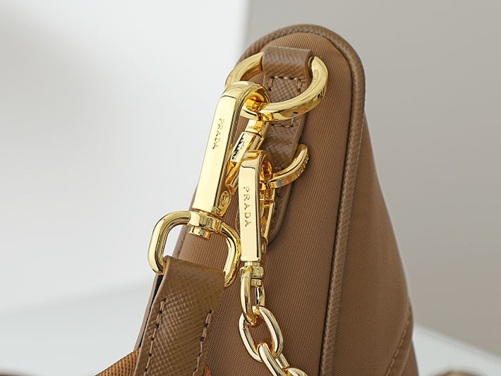 プラダ バッグ レディース PRADA Re-Nylonドゥミ・リュンヌショルダー ブラウン 1BH222 R064 F0046 プラダ ナイロン バッグ アウトレット - 画像 (4)