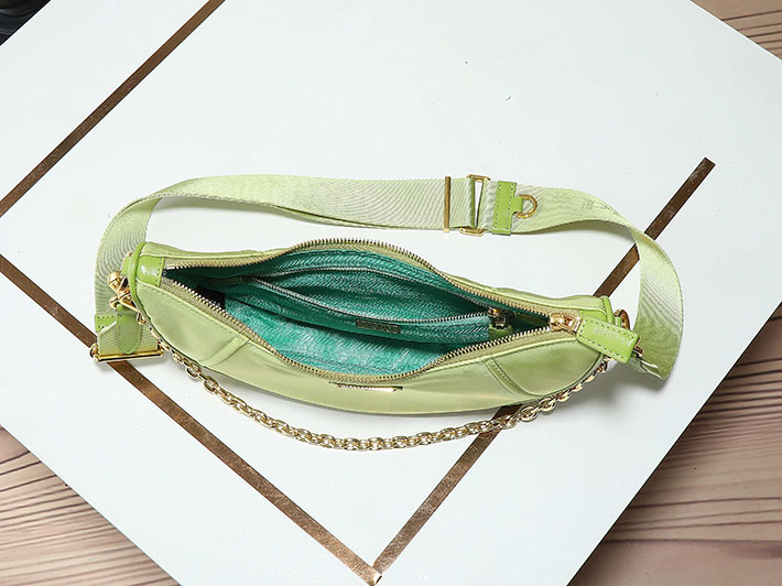 プラダ バッグ レディース PRADA Re-Nylonドゥミ・リュンヌショルダー パステルグリーン 1BH222 R064 F0RAY レディース プラダ バッグ ナイロン - 画像 (3)