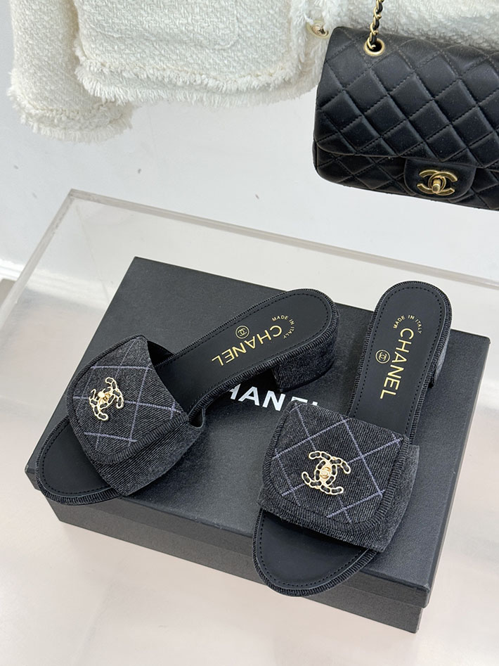 最高級シャネルスーパーコピー CHANEL ココマーク パールサンダル ミュール デニム ブラック 2631002 シャネル サンダル 安い - 画像 (9)