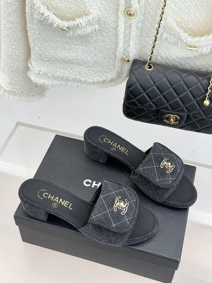最高級シャネルスーパーコピー CHANEL ココマーク パールサンダル ミュール デニム ブラック 2631002 シャネル サンダル 安い - 画像 (8)