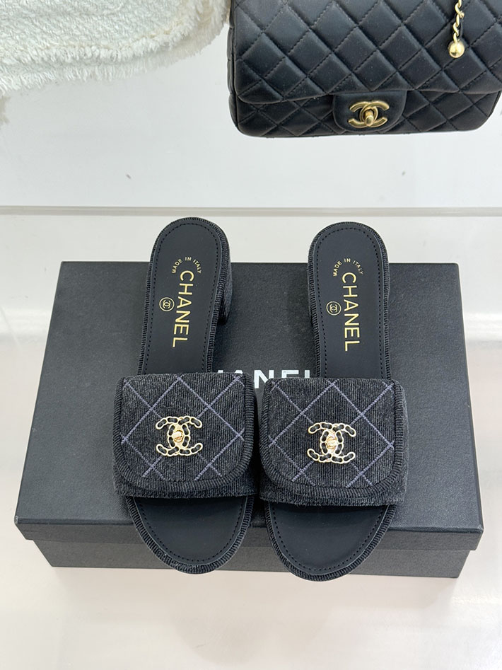 最高級シャネルスーパーコピー CHANEL ココマーク パールサンダル ミュール デニム ブラック 2631002 シャネル サンダル 安い - 画像 (7)