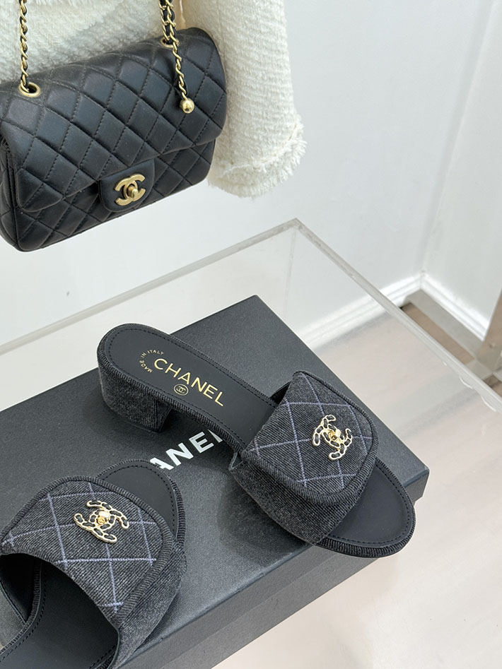 最高級シャネルスーパーコピー CHANEL ココマーク パールサンダル ミュール デニム ブラック 2631002 シャネル サンダル 安い - 画像 (6)