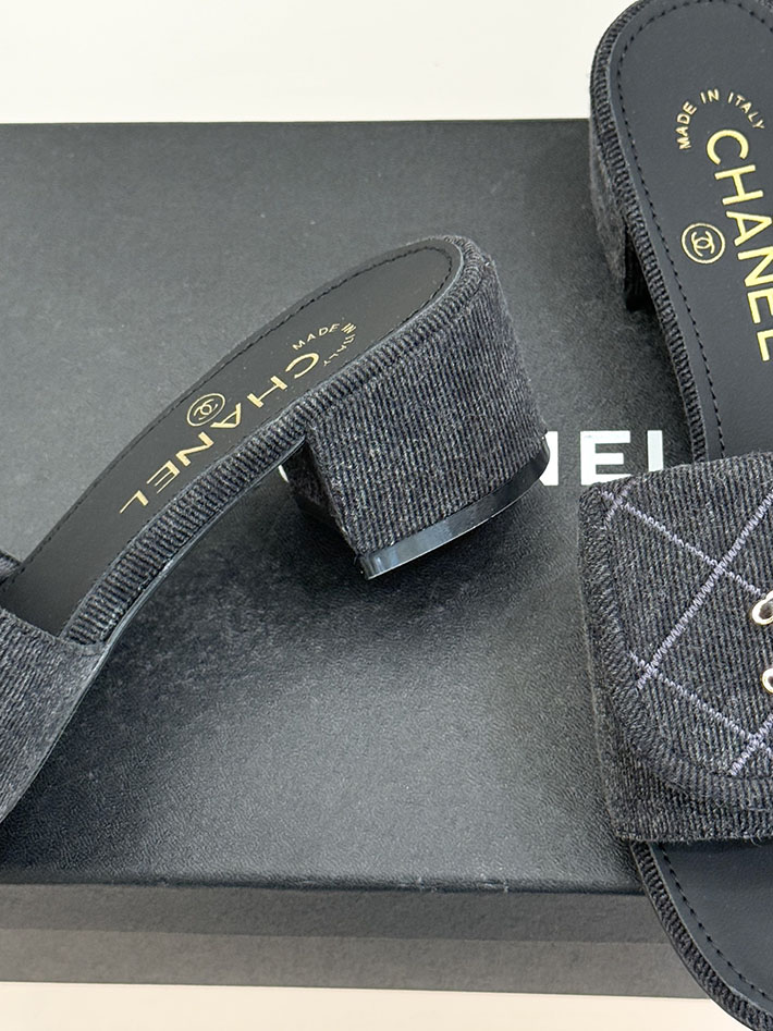 最高級シャネルスーパーコピー CHANEL ココマーク パールサンダル ミュール デニム ブラック 2631002 シャネル サンダル 安い - 画像 (5)