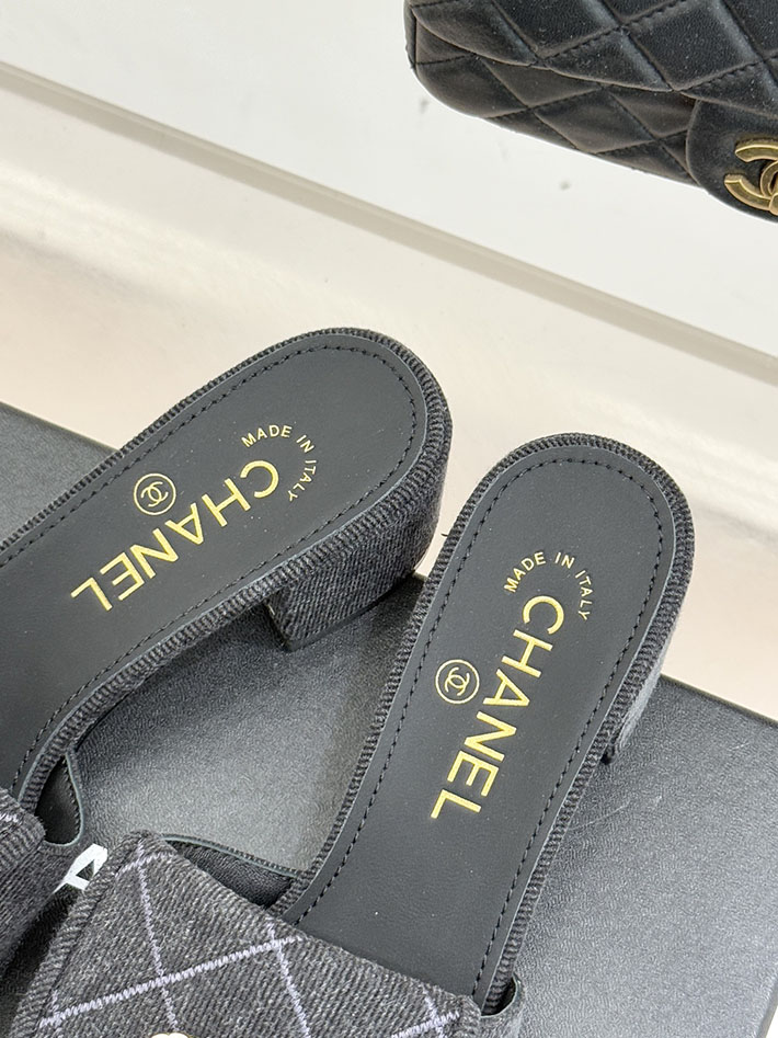 最高級シャネルスーパーコピー CHANEL ココマーク パールサンダル ミュール デニム ブラック 2631002 シャネル サンダル 安い - 画像 (3)