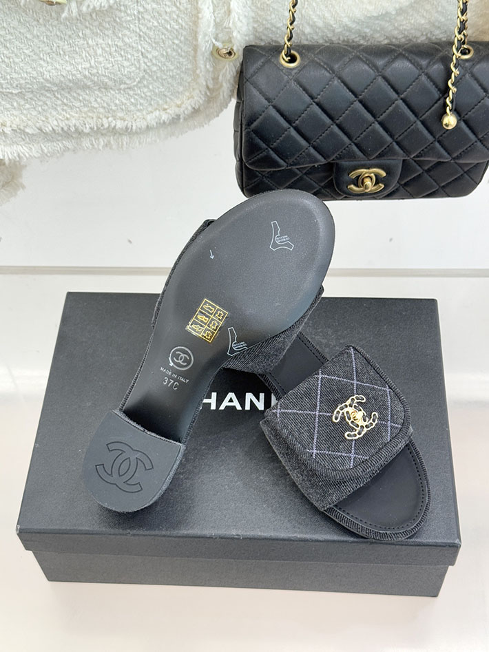 最高級シャネルスーパーコピー CHANEL ココマーク パールサンダル ミュール デニム ブラック 2631002 シャネル サンダル 安い - 画像 (2)
