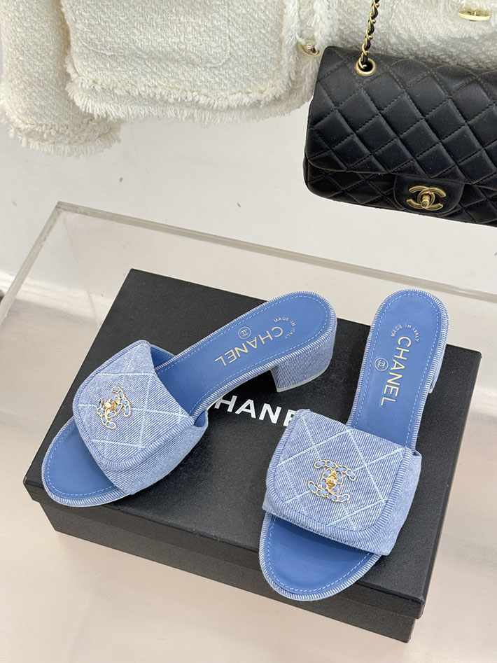 最高級シャネルスーパーコピー CHANEL ココマーク パールサンダル ミュール デニム ブルー 2631005 シャネル ヒール サンダル - 画像 (9)