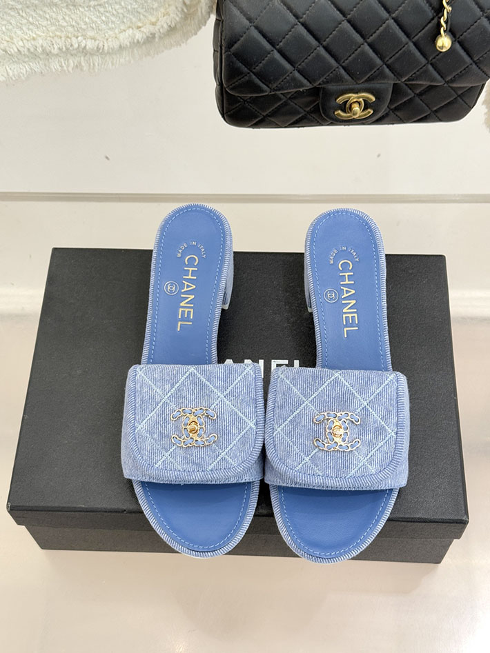 最高級シャネルスーパーコピー CHANEL ココマーク パールサンダル ミュール デニム ブルー 2631005 シャネル ヒール サンダル - 画像 (7)
