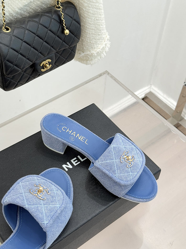最高級シャネルスーパーコピー CHANEL ココマーク パールサンダル ミュール デニム ブルー 2631005 シャネル ヒール サンダル - 画像 (6)