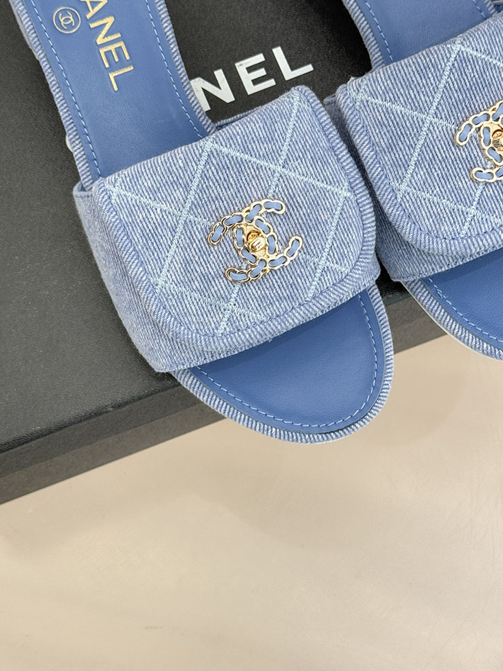 最高級シャネルスーパーコピー CHANEL ココマーク パールサンダル ミュール デニム ブルー 2631005 シャネル ヒール サンダル - 画像 (4)