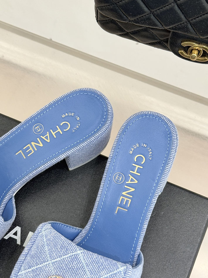 最高級シャネルスーパーコピー CHANEL ココマーク パールサンダル ミュール デニム ブルー 2631005 シャネル ヒール サンダル - 画像 (3)