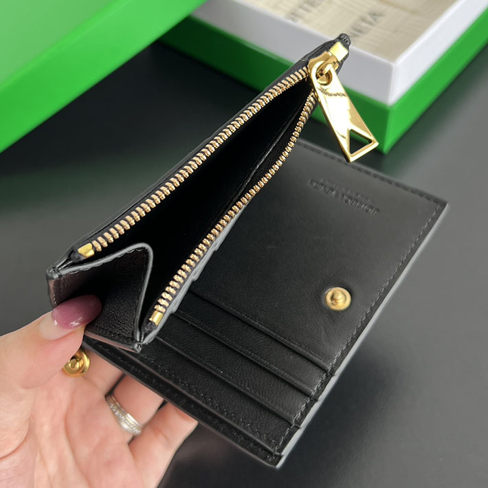 最高級ボッテガコピー Bottega Veneta ソルスティス スモール 二つ折りウォレット ブラック 788055V4R411019 ボッテガ ミニ 財布 アウトレット - 画像 (4)