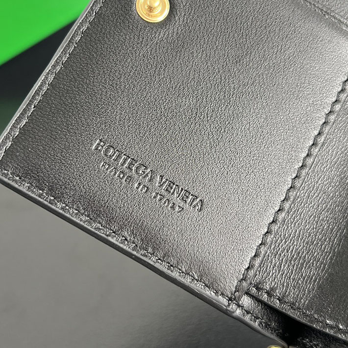最高級ボッテガコピー Bottega Veneta ソルスティス スモール 二つ折りウォレット ブラック 788055V4R411019 ボッテガ ミニ 財布 アウトレット - 画像 (3)