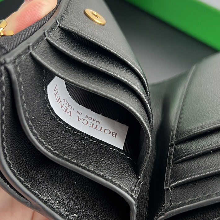 最高級ボッテガコピー Bottega Veneta ソルスティス スモール 二つ折りウォレット ブラック 788055V4R411019 ボッテガ ミニ 財布 アウトレット - 画像 (2)