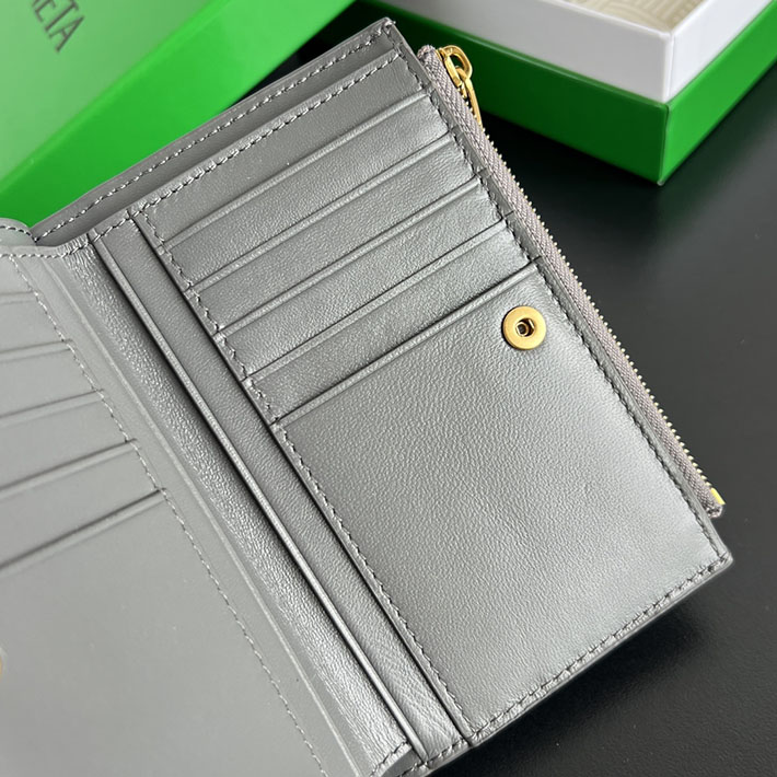 最高級ボッテガコピー Bottega Veneta ソルスティス ミディアム 二つ折りウォレット アゲートグレー 806078V4R411556 レディース ボッテガ 財布 - 画像 (4)