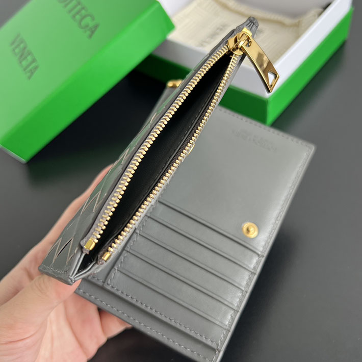 最高級ボッテガコピー Bottega Veneta ソルスティス ミディアム 二つ折りウォレット アゲートグレー 806078V4R411556 レディース ボッテガ 財布 - 画像 (3)