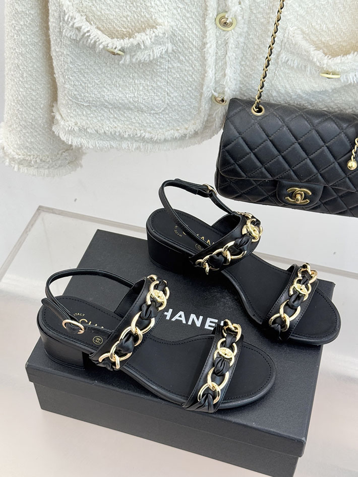 最高級シャネルスーパーコピー CHANEL チェーンモチーフ レディースサンダル 人気 ブラック 2631027 シャネル 靴 アウトレット - 画像 (9)