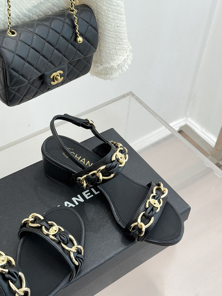 最高級シャネルスーパーコピー CHANEL チェーンモチーフ レディースサンダル 人気 ブラック 2631027 シャネル 靴 アウトレット - 画像 (7)