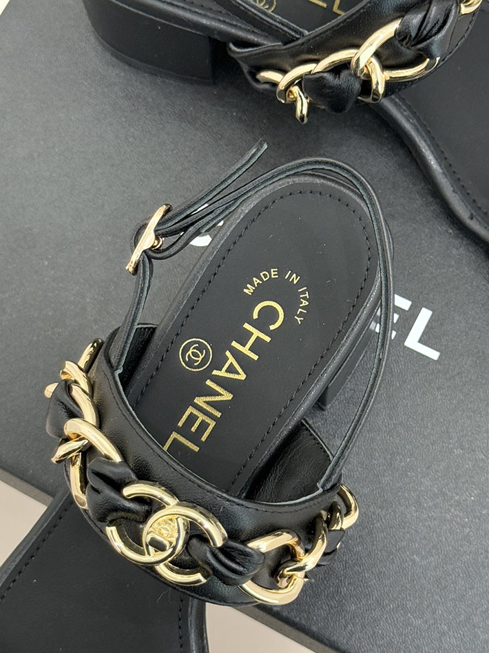 最高級シャネルスーパーコピー CHANEL チェーンモチーフ レディースサンダル 人気 ブラック 2631027 シャネル 靴 アウトレット - 画像 (4)