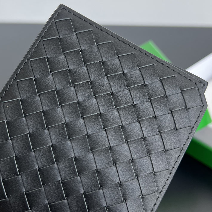 最高級ボッテガコピー Bottega Veneta イントレチャート ピッコロ 二つ折りウォレット ブラック 796966V4LQ28803 ボッテガ 財布 二つ折り メンズ - 画像 (2)