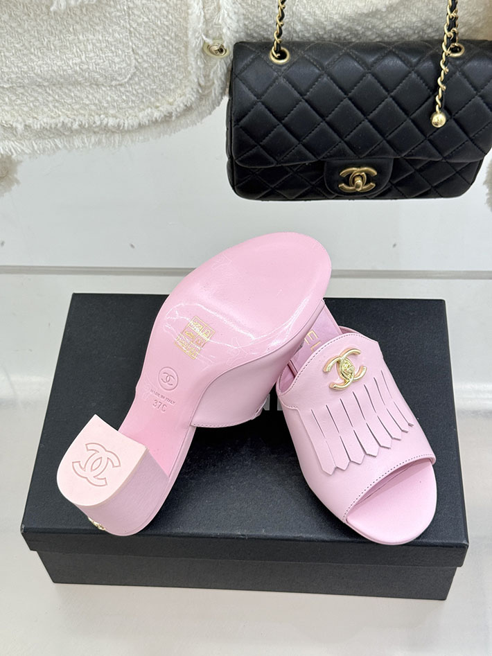 最高級シャネルスーパーコピー CHANEL ハイヒール ココマーク ミュール サンダル レザー ピンク 2631033 レディース シャネル サンダル - 画像 (3)