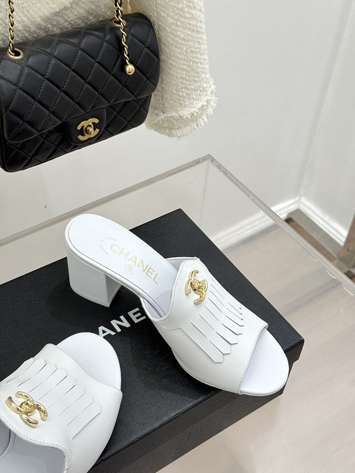 最高級シャネルスーパーコピー CHANEL ハイヒール ココマーク ミュール サンダル レザー ホワイト 2631036 ミュール サンダル ヒール - 画像 (7)